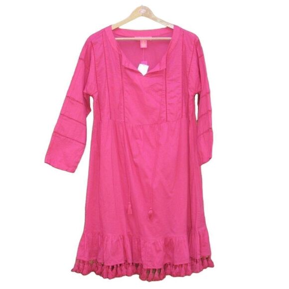 NWT Pink Boho Peasant Dress - Picture 1 of 9